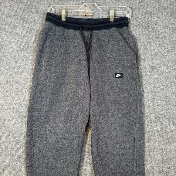 Nike Pants Womens Medium Gray Joggers Sweatpants Fleece Crop Swoosh - Picture 4 of 11